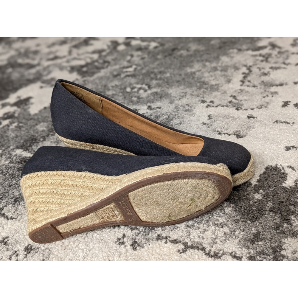 J.Crew Canvas Espadrille Wedges in Navy, size 8‎ - Picture 3 of 6